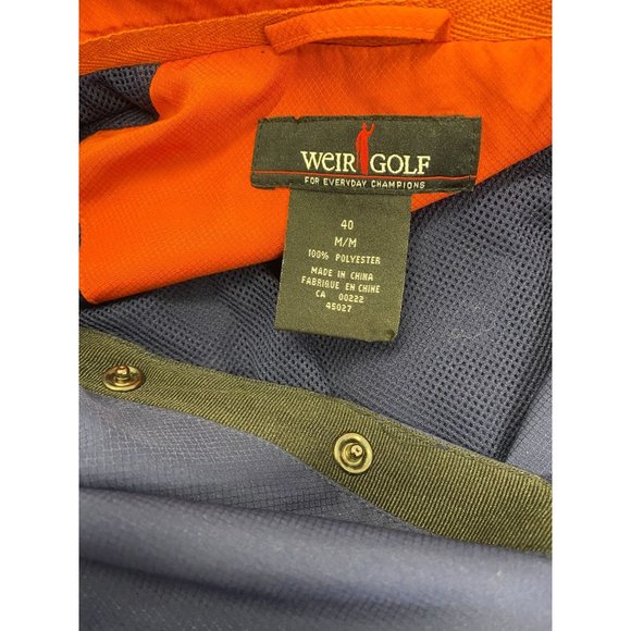 Weir Golf Men's Short Sleeve Jacket Size 40 Blue Orange 1/2 Snap Button Up - Picture 2 of 3